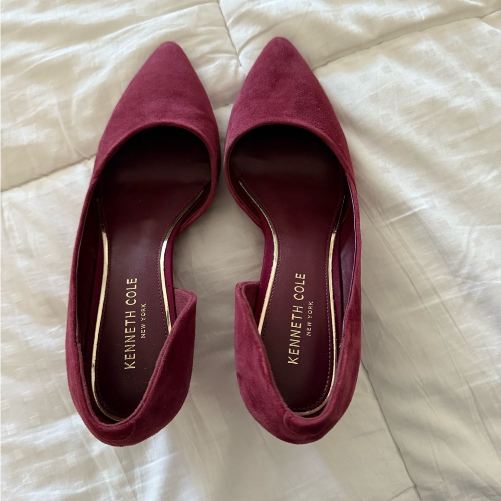 Kenneth Cole Women's Deep Burgundy Suede Wedges Size 7.5